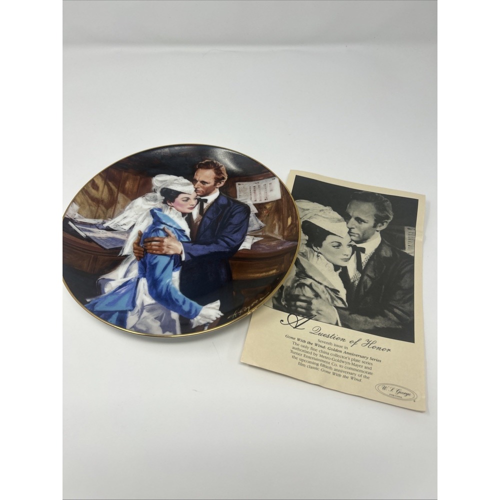 Vintage W.L. George Gone With The Wind Collector Plate QUESTION OF HONOR 1989